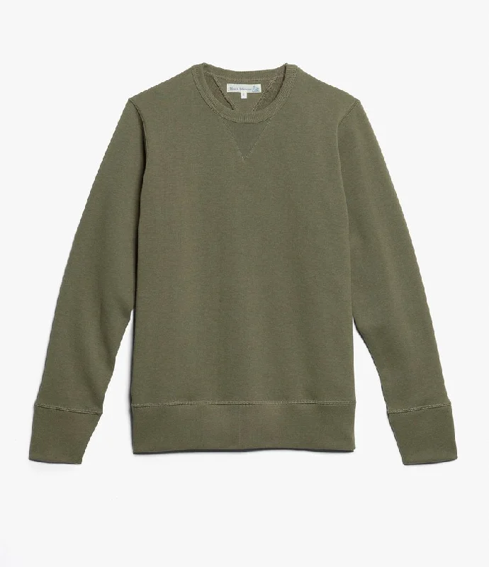 Merz b. Schwanen 346 Crew Neck Sweatshirt - Army Green